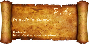 Puskás Amand névjegykártya
